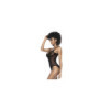 Body noir en dentelle et résille noire 